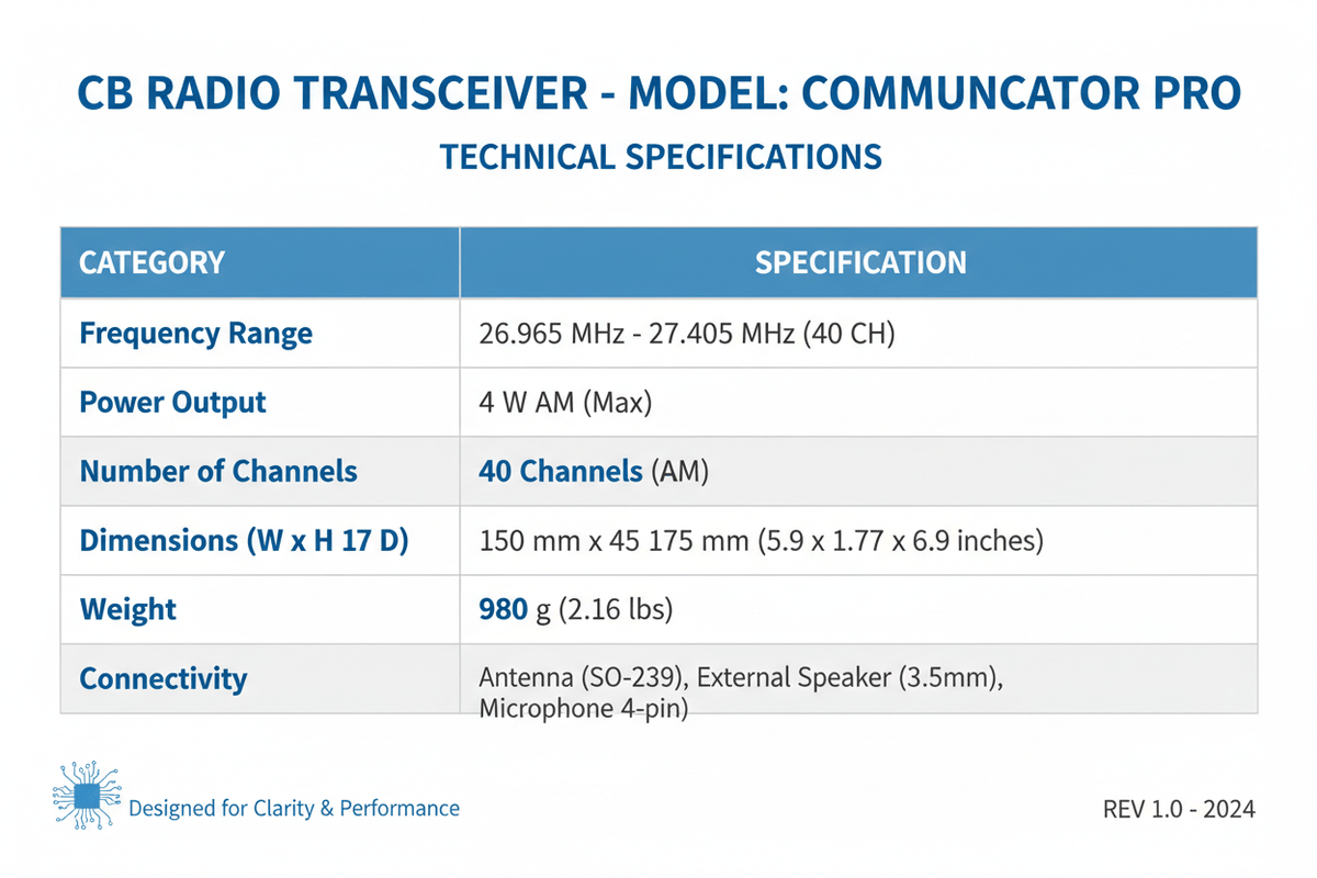 Delving Into CB Radio Technical Specifications — CB Radio Supply