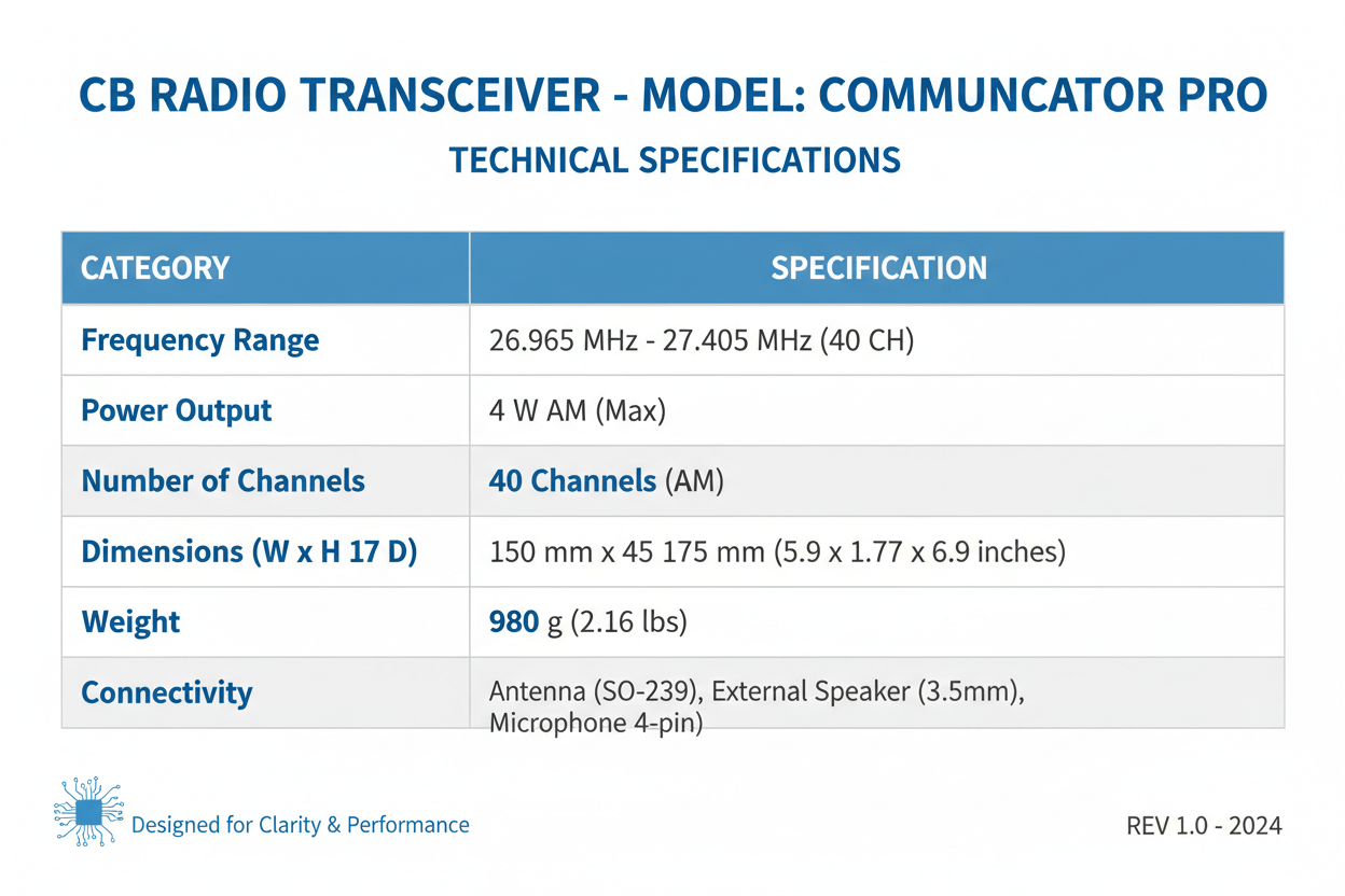 Delving Into CB Radio Technical Specifications - CB Radio Supply