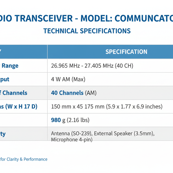 Delving Into CB Radio Technical Specifications - CB Radio Supply