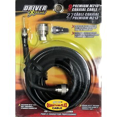 CB Radio Coax Cable - DRIVER EXTREME - DRX-1509 9 FOOT PREMIUM M213 - CB Radio Supply