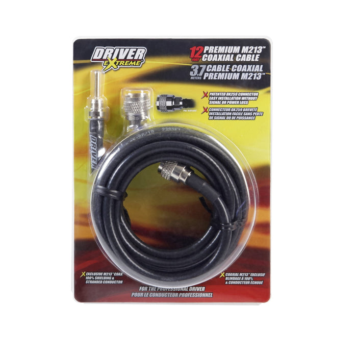 CB Radio Coax Cable - DRIVER EXTREME - DRX-1512 12 FOOT PREMIUM M213 - CB Radio Supply