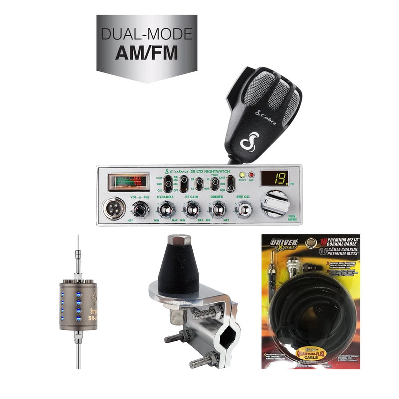 Cobra 29 LTD NightWatch AM/FM Truck Combo with SR-A10 Antenna - CB Radio Supply