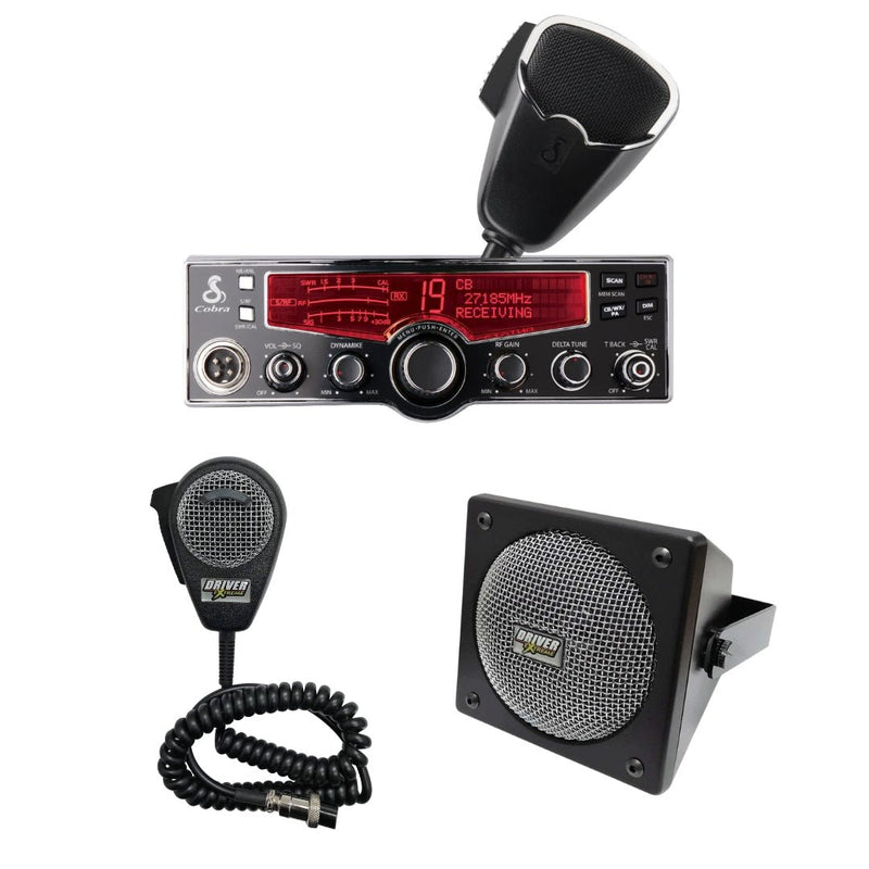 Cobra 29 LX CB Radio, DRX - 9010 External Speaker, DRX - 6560 4 Pin Noise Cancelling Dynamic Microphone, Combo - CB Radio Supply