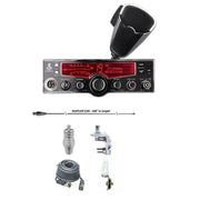 Cobra 29 LX CB Radio, HUSTLER IC56 102" CB Radio Stainless Steel Whip Antenna & Installation Kit - 18' RG8X, Tie Down, Combo - CB Radio Supply