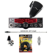 Cobra 29 LX CB Radio, Hustler IC56 102 Inch Whip, Antenna Mirror Mount, Barrel Spring, Coax Cable, Bundle - CB Radio Supply