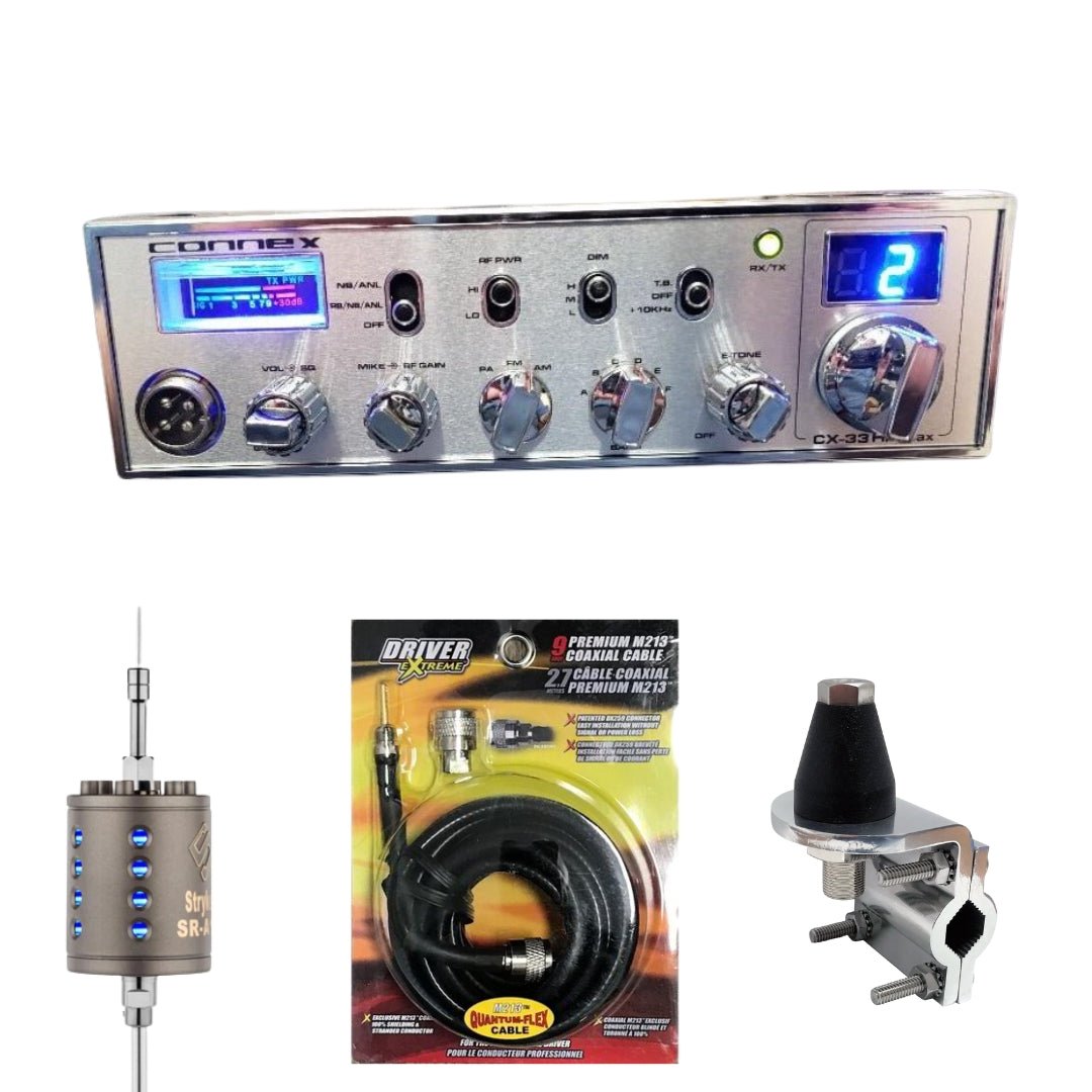 Connex CX33HPMAX Truck Combo | SR-A10 Antenna & Coax — CB Radio Supply