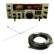 Galaxy DX 2547 CB Base Station, MACO BA1 10/11 Meter Half Wave Balcony Antenna, Tram Browning BR 240 LMR240 Type 50ft Ham Radio Base Coax Cable, Combo - CB Radio Supply