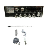 Galaxy DX 959B CB Radio, HUSTLER IC56 102" CB Radio Stainless Steel Whip Antenna & Installation Kit - 18' RG8X, Tie Down, Combo - CB Radio Supply