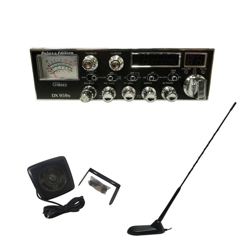 Galaxy DX 959B CB Radio, Virginia CB Antenna, 3 inch External Speaker Combo - CB Radio Supply