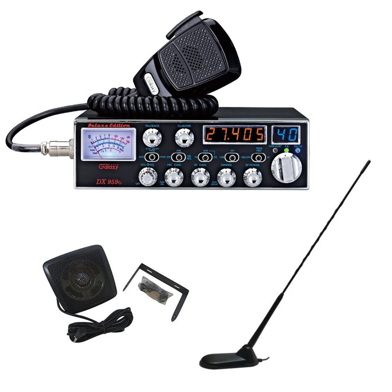Galaxy DX 959G CB Radio, Virginia CB Antenna, 3 inch External Speaker Combo - CB Radio Supply