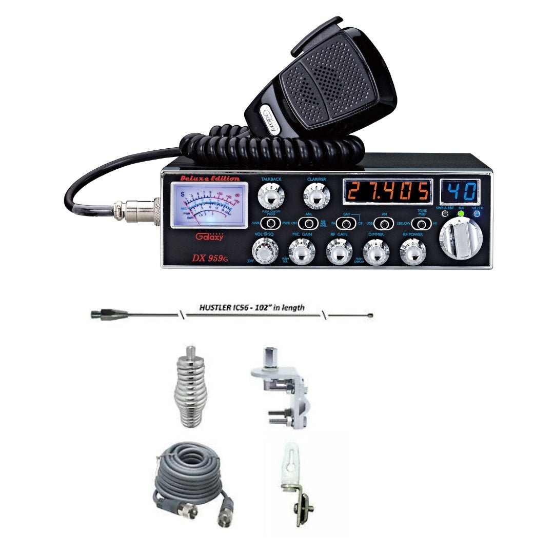 Galaxy DX 959G SSB CB Radio, HUSTLER IC56 102