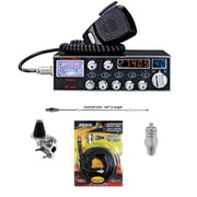 Galaxy DX 959G SSB CB Radio, Hustler IC56 102 Inch Whip, Antenna Mirror Mount, Barrel Spring, Coax Cable, Bundle - CB Radio Supply