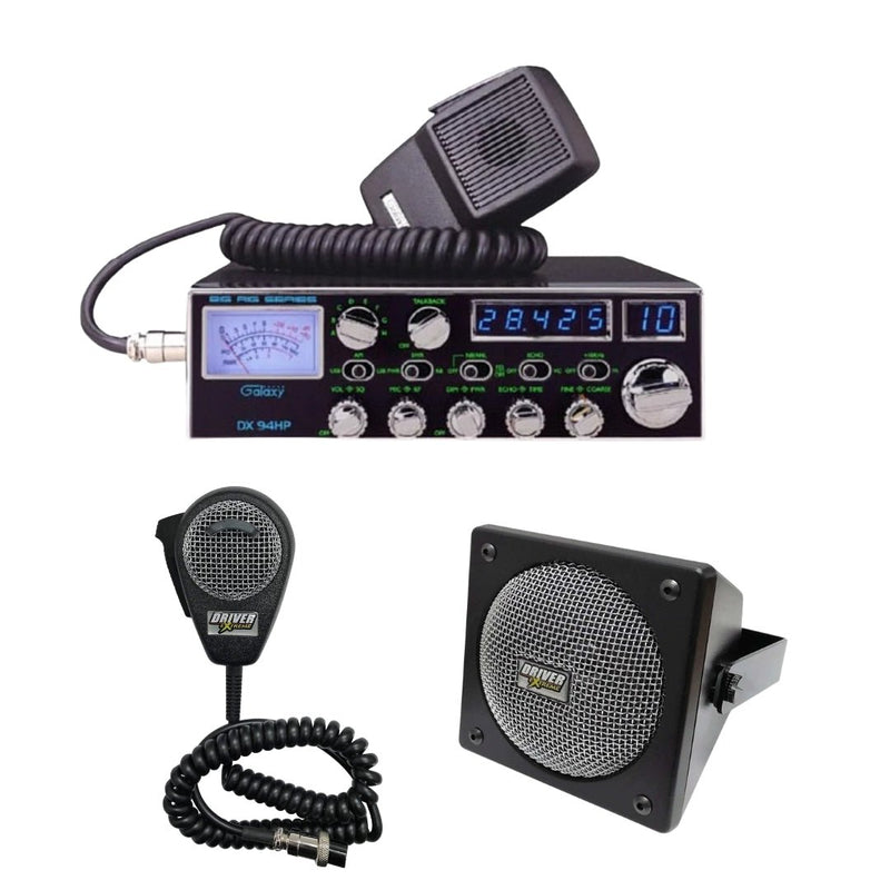 Galaxy DX94HP 10 - Meter CB Radio, DRX - 9010 External Speaker, DRX - 6560 4 Pin Noise Cancelling Dynamic Microphone, Combo - CB Radio Supply