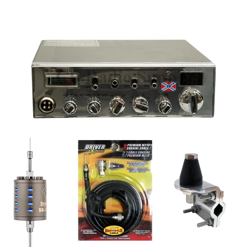 General Lee 10 Meter CB Radio, Stryker SR - A10, DRX - 3402 Heavy Duty Antenna Mirror Mount, DRX - 1518 18 FOOT PREMIUM M213, Combo - CB Radio Supply