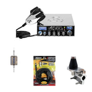Cobra 29 LTD Chrome AM/FM CB radio combo with Stryker SR-A10 antenna, DRX-3402 mount, and DRX-1518 coax