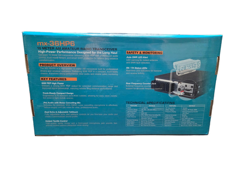 Mirage 10 Meter Radio - Mirage MX-36HP6 60 Watt - CB Radio Supply