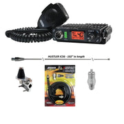 PRESIDENT BILL II CB Radio, Hustler IC56 102 Inch Whip, Antenna Mirror Mount, Barrel Spring, Coax Cable, Bundle - CB Radio Supply