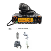 PRESIDENT GEORGE CB RADIO, HUSTLER IC56 102" CB Radio Stainless Steel Whip Antenna & Installation Kit - 18' RG8X, Tie Down, Combo - CB Radio Supply