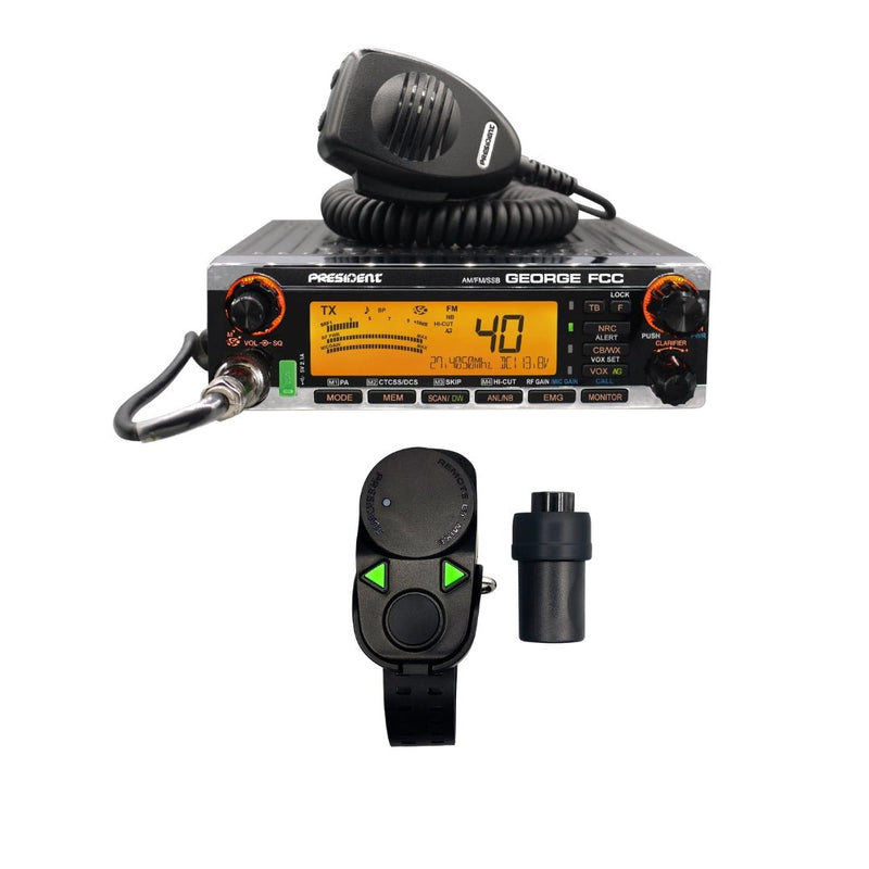 PRESIDENT GEORGE FCC AM/FM CB Radio, PRESIDENT BT MIKE BLUETOOTH CB RADIO MICROPHONE Combo - CB Radio Supply
