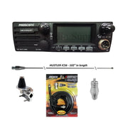 President McKinley CB Radio, Hustler IC56 102 Inch Whip, Antenna Mirror Mount, Barrel Spring, Coax Cable, Bundle - CB Radio Supply
