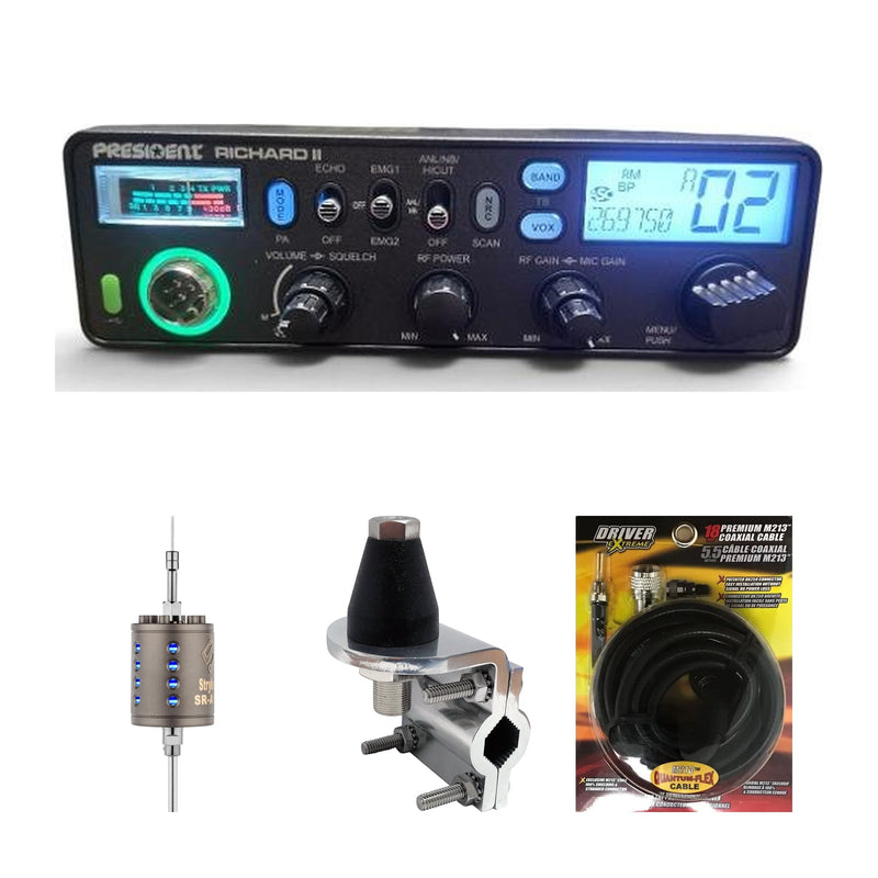 President Richard II 10-Meter Truck Combo with SR-A10 Antenna - CB Radio Supply