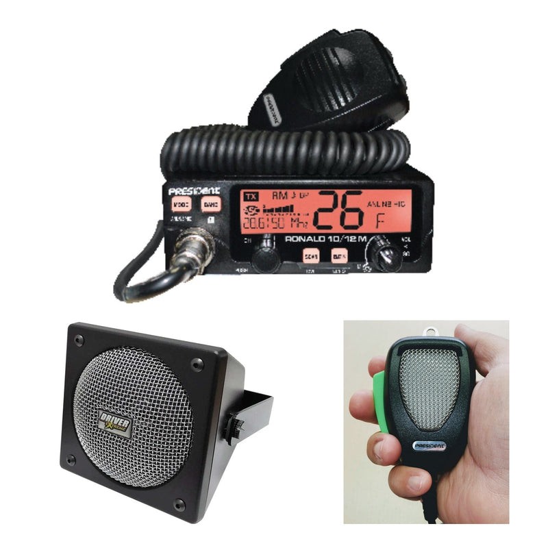 President Ronald + DIGIMIKE Microphone & DRX-9010 Speaker Combo - CB Radio Supply