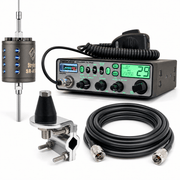 President Walker IV FCC AM/FM CB Radio + Stryker SR-A10 Antenna + DRX-3402 Heavy-Duty Mirror Mount + DRX-1518 18-Foot Premium M213 Coax Combo - CB Radio Supply