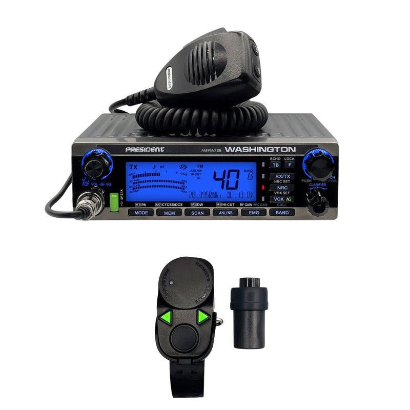 President Washington 10 Meter CB Radio, PRESIDENT BT MIKE BLUETOOTH CB RADIO MICROPHONE Combo - CB Radio Supply