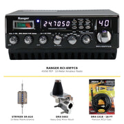 Ranger RCI-69FFC6 10 Meter Amateur Radio, Stryker SR-A10 Antenna, DRX-3402 Heavy Duty Mirror Mount, DRX-1518 18 Foot Premium M213 Coax, Combo - CB Radio Supply
