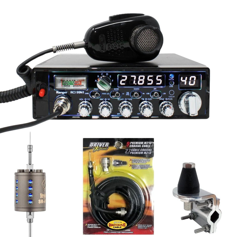 Ranger RCI - 99N1 10 Meter CB Radio, Stryker SR - A10, DRX - 3402 Heavy Duty Antenna Mirror Mount, DRX - 1518 18 FOOT PREMIUM M213, Combo - CB Radio Supply