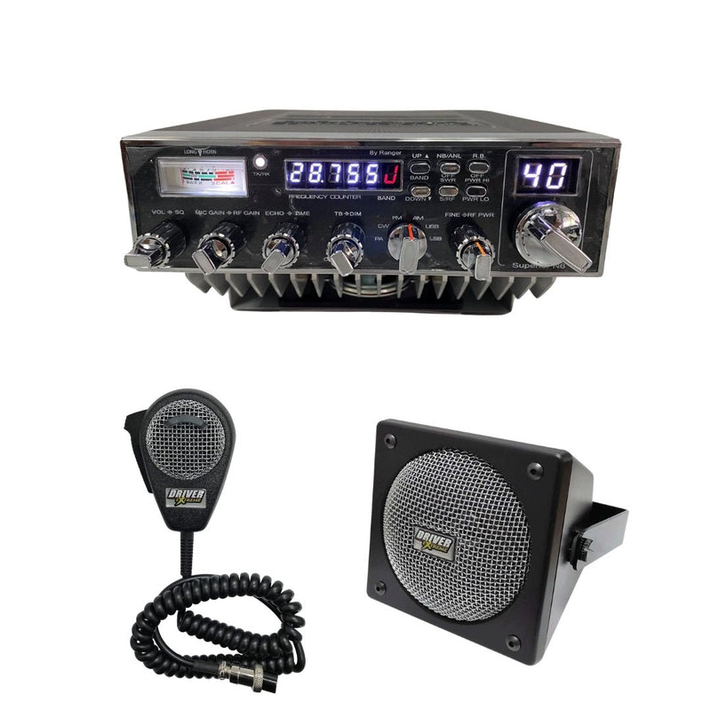 Ranger RCI Longhorn Superior N6 10 Meter CB Radio, DRX - 9010 External Speaker, DRX - 6560 4 Pin Noise Cancelling Dynamic Microphone, Combo - CB Radio Supply