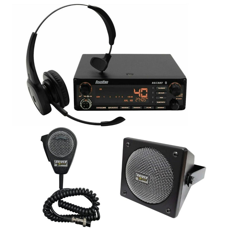 RoadKing CB Radio, DRX - 9010 External Speaker, DRX - 6560 4 Pin Noise Cancelling Dynamic Microphone, Combo - CB Radio Supply