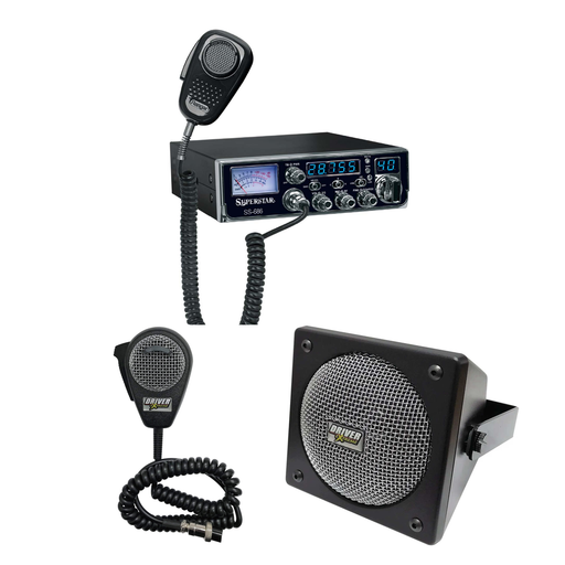 SuperStar SS - 686 AM/SSB 10-Meter Radio, DRX - 9010 External Speaker, DRX - 6560 4 Pin Noise Cancelling Dynamic Microphone, Combo - CB Radio Supply