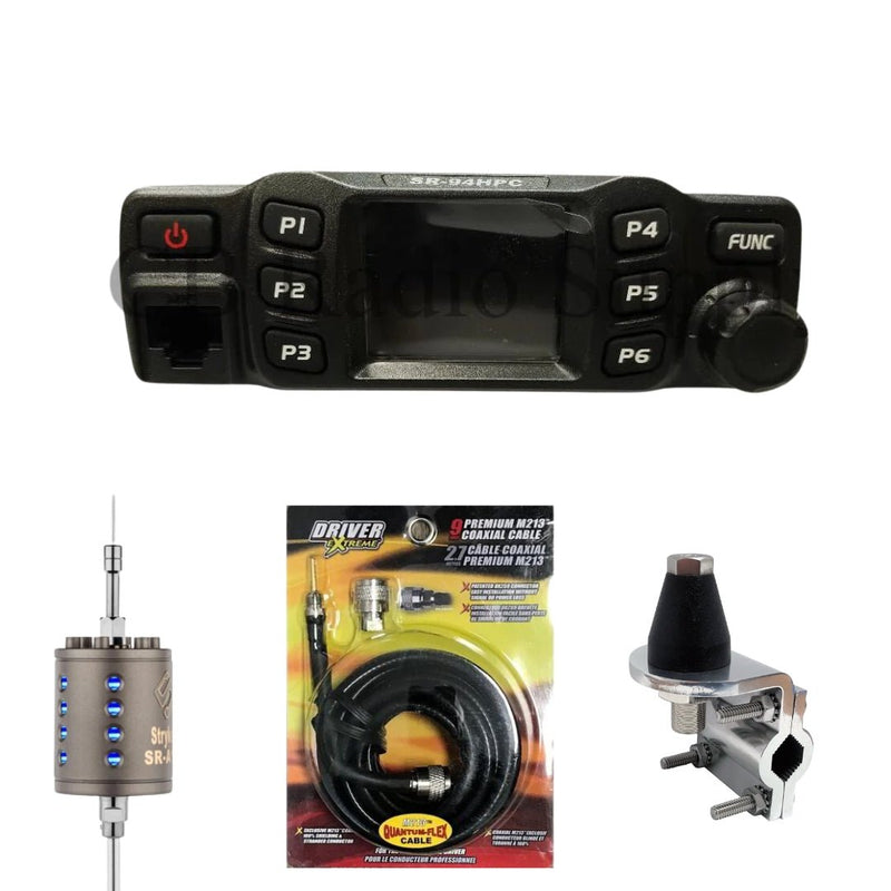 Stryker SR - 94HPC 10 Meter CB Radio, Stryker SR - A10, DRX - 3402 Heavy Duty Antenna Mirror Mount, DRX - 1518 18 FOOT PREMIUM M213, Combo - CB Radio Supply