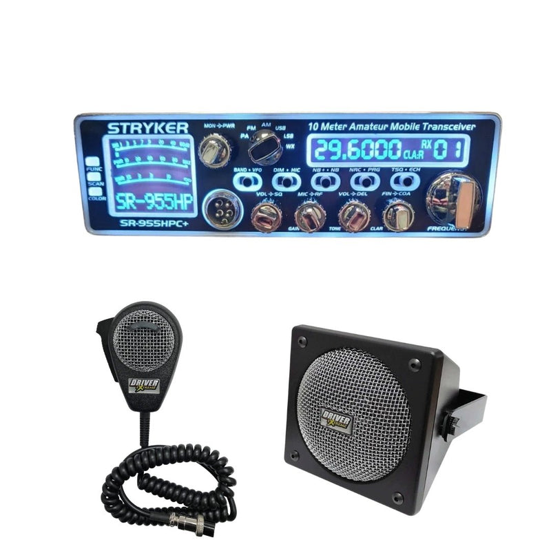 Stryker SR - 955HPC+ 10 Meter Radio,DRX - 9010 External Speaker, DRX - 6560 4 Pin Noise Cancelling Dynamic Microphone, Combo - CB Radio Supply