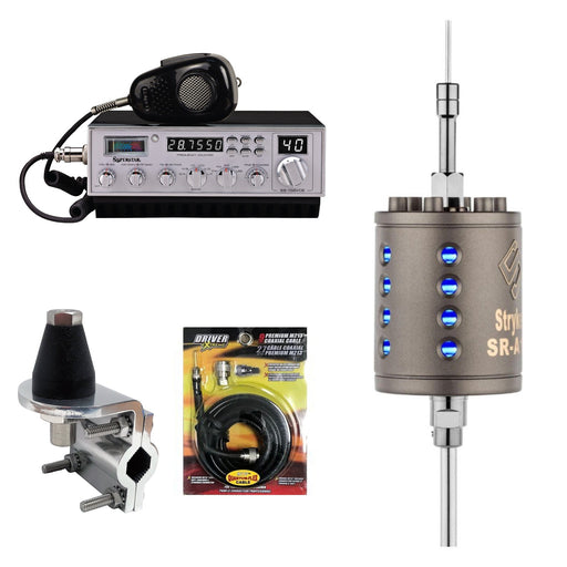 SuperStar SS-158VC6 10 Meter Radio, Stryker SR-A10 Antenna, DRX-3402 Heavy-Duty Mirror Mount, DRX-1518 18ft Premium M213 Coax, Combo - CB Radio Supply