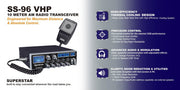 SuperStar SS-96VHP Truck Install Combo with SR-A10 Antenna - CB Radio Supply