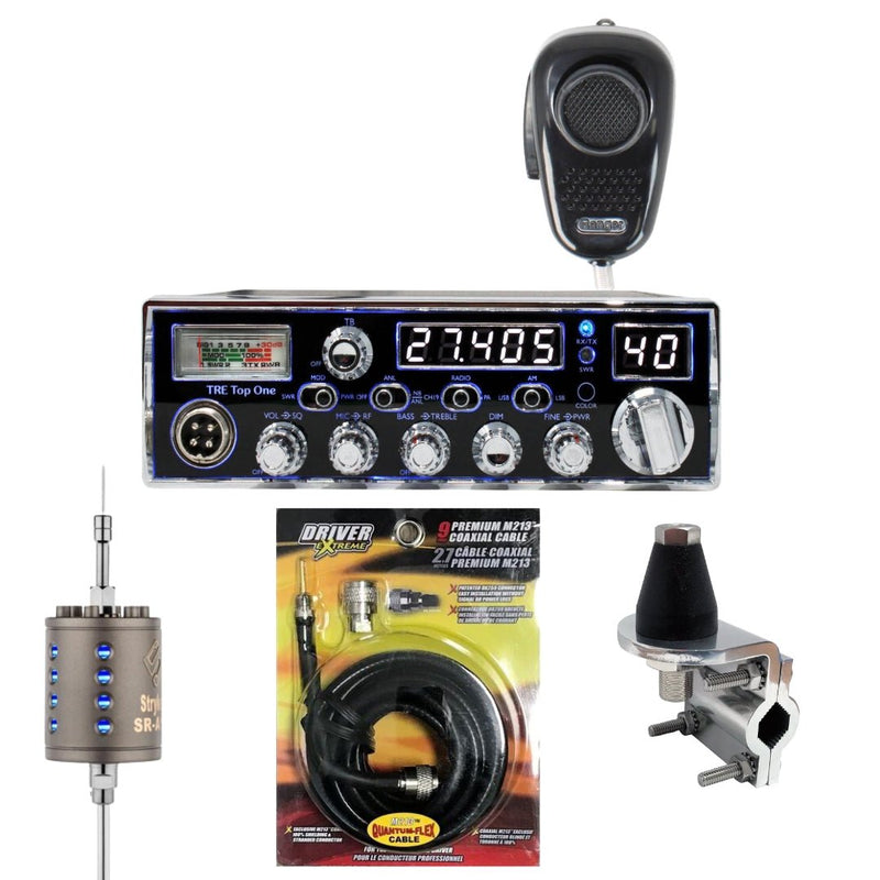 Texas Ranger TRE Top One AM/SSB CB Radio, Stryker SR - A10, DRX - 3402 Heavy Duty Antenna Mirror Mount, DRX - 1518 18 FOOT PREMIUM M213, Combo - CB Radio Supply