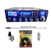 Texas Ranger TRE936FFB CB Radio, Hustler IC56 102 Inch Whip, Antenna Mirror Mount, Barrel Spring, Coax Cable, Bundle - CB Radio Supply