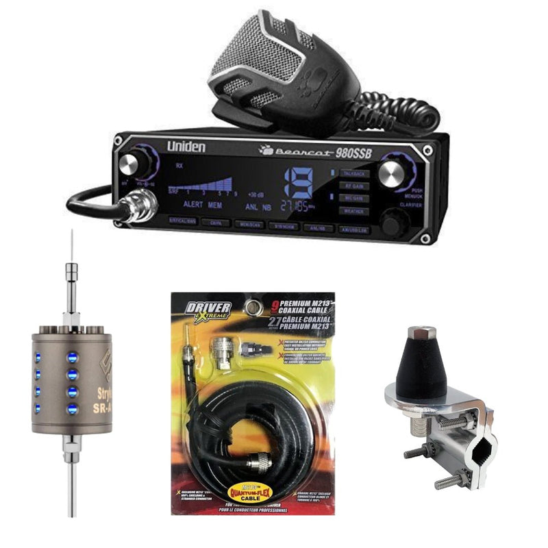 Uniden BC - 980 AM/SSB Bearcat Single Sideband CB Radio, Stryker SR - A10, DRX - 3402 Heavy Duty Antenna Mirror Mount, DRX - 1518 18 FOOT PREMIUM M213, Combo - CB Radio Supply
