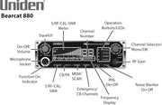 Uniden BEARCAT 880 CB Radio, Virginia CB Antenna, 3 inch External Speaker Combo - CB Radio Supply