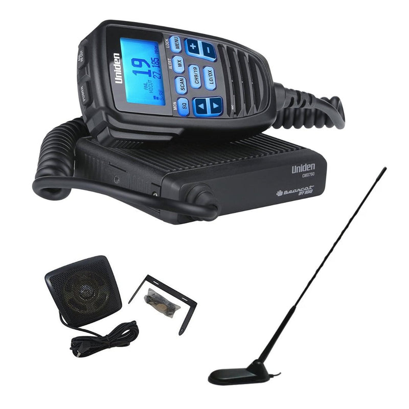 Uniden Off - Road CMX760 CB Radio, Virginia CB Antenna, 3 inch External Speaker Combo - CB Radio Supply