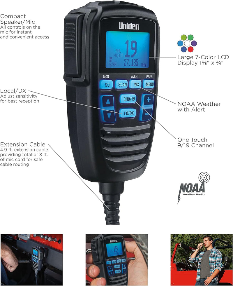 Uniden Off - Road CMX760 CB Radio, Virginia CB Antenna, 3 inch External Speaker Combo - CB Radio Supply