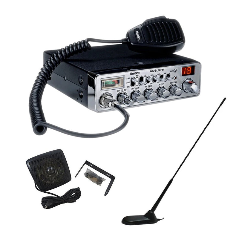 Uniden PC78LTX CB Radio, Virginia CB Antenna, 3 inch External Speaker Combo - CB Radio Supply