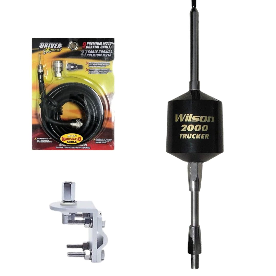 Wilson 2000 Trucker CB Antenna - Black, DRX-1518 Coax, & Bracket