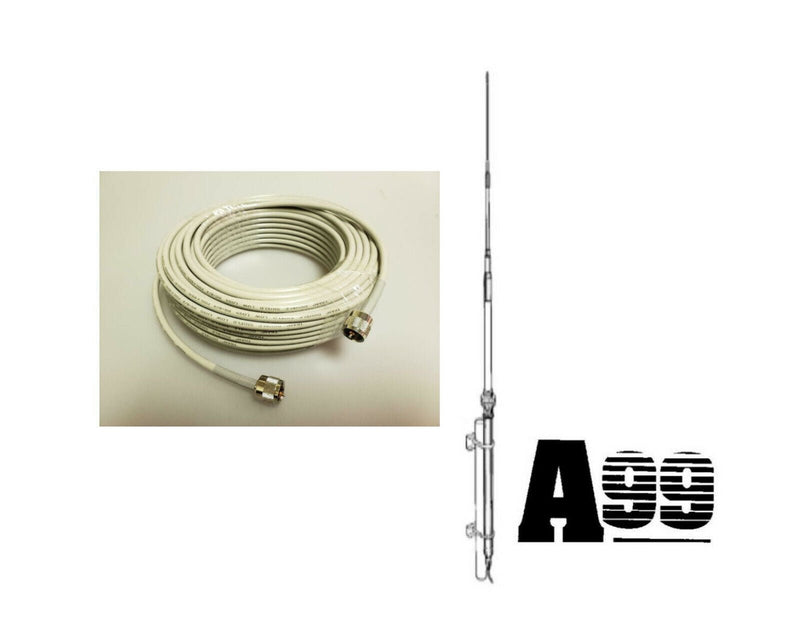 CB Antenna Base Stations - Solarcon Antron A-99 Base Station Antenna & 100 foot Double Shielded Coax Cable - CB Radio Supply