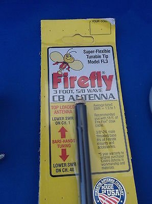CB Antenna Kit - Firestik FL-3 Black Single Antenna RG8X Coax & Bracket Combo - CB Radio Supply