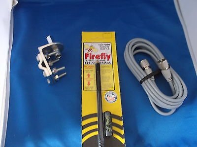 CB Antenna Kit - Firestik FL-4 Black Single Antenna RG8X Coax & Bracket Combo - CB Radio Supply
