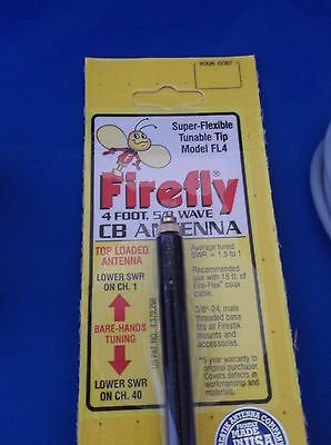 CB Antenna Kit - Firestik FL-4 Black Single Antenna RG8X Coax & Bracket Combo - CB Radio Supply