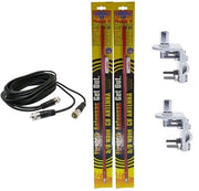 CB Antenna Kit - Firestik FS-2 Red Dual Antenna RG59U Cophase Coax & Brackets Combo - CB Radio Supply